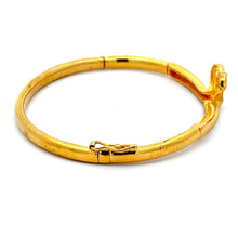 Load image into Gallery viewer, 24K Solid Yellow Gold Swan Heart Plain Bangle 18.9 Grams
