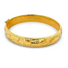 Load image into Gallery viewer, 24K Solid Yellow Gold Design Fook 福 Bangle 26.9 Grams
