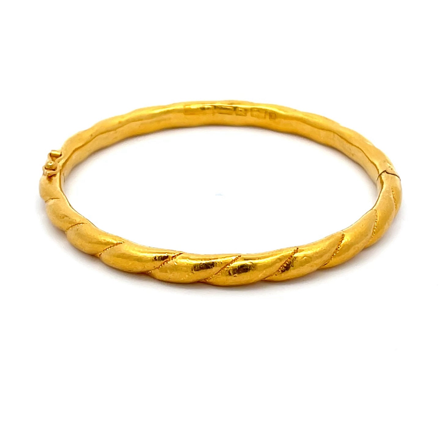 24K Solid Yellow Gold Design Bangle 22.9 Grams
