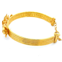 Load image into Gallery viewer, 24K Solid Yellow Gold Flower Bangle 23.3 Grams

