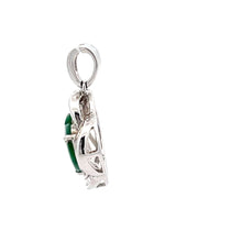 Load image into Gallery viewer, 18K Solid White Gold Diamond Jade Heart Pendant D0.45 CT
