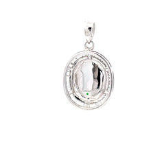 Load image into Gallery viewer, 18K Solid White Gold Diamond Jade Oval Pendant D0.38 CT
