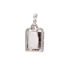 Load image into Gallery viewer, 18K Solid White Gold Diamond Jade Rectangle Pendant D0.16 CT
