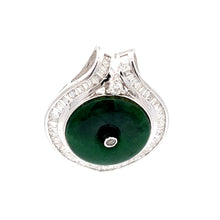 Load image into Gallery viewer, 18K Solid White Gold Diamond Jade Slider Pendant D0.69 CT
