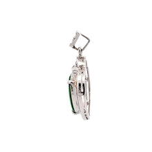 Load image into Gallery viewer, 18K Solid White Gold Diamond Jade Heart Pendant D0.37 CT

