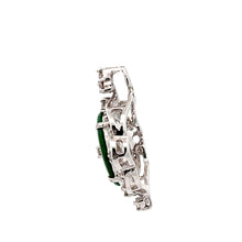 Load image into Gallery viewer, 18K Solid White Gold Diamond Jade Pendant D0.35 CT

