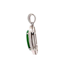 Load image into Gallery viewer, 18K Solid White Gold Diamond Jade Rectangle Pendant D0.55 CT
