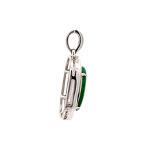 Load image into Gallery viewer, 18K Solid White Gold Diamond Jade Rectangle Pendant D0.55 CT
