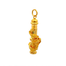 Load image into Gallery viewer, 24K Solid Yellow Gold Zodiac 3D Dragon Hollow Column Pendant 12.8 Grams
