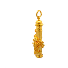 Load image into Gallery viewer, 24K Solid Yellow Gold Zodiac 3D Dragon Hollow Column Pendant 12.8 Grams
