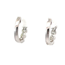 將圖片載入圖庫檢視器 18K Solid White Gold Diamond Hoop Earrings D0.41 CT
