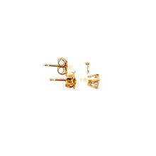 將圖片載入圖庫檢視器 14K Solid Yellow Gold Diamond Stud Earrings D0.16 CT
