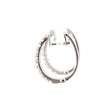 Load image into Gallery viewer, 14K Solid White Gold Diamond Hoop Earrings D1.46 CT
