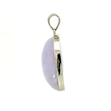 Load image into Gallery viewer, 14K Solid White Gold Purple Jade Oval Pendant 9.51 Grams
