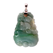 Load image into Gallery viewer, 14K Solid White Gold Jade Dragon Pendant 48.99 Grams
