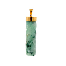 Load image into Gallery viewer, 14K Solid Yellow Gold Jade Dragon Pillar Pendant 23.8 Grams
