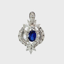 Load and play video in Gallery viewer, 18K White Gold Diamond Sapphire Pendant S2.19CT D1.90CT
