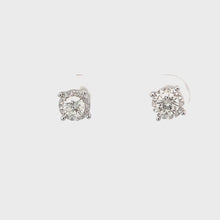 Load and play video in Gallery viewer, 18K Solid White Gold Diamond Stud Earrings D0.48 CT
