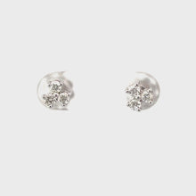 Load and play video in Gallery viewer, 14K Solid White Gold Diamond Stud Earrings D0.32 CT
