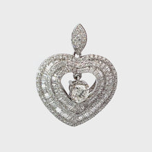 Load and play video in Gallery viewer, 18K White Gold Diamond Heart Pendant CD0.60CT SD2.98CT
