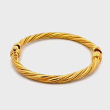 Load and play video in Gallery viewer, 24K Solid Yellow Gold Design Bangle 33 Grams
