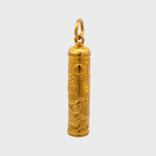Load and play video in Gallery viewer, 24K Solid Yellow Gold Zodiac 3D Tiger Hollow Column Pendant 15.8 Grams
