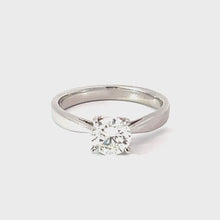 將影片載入圖庫檢視器並播放，18K Solid White Gold Solitaire Diamond Ring D0.90CT GIA VVS2 H
