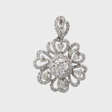 Load and play video in Gallery viewer, 18K White Gold Diamond Flower Pendant CD1.00CT SD1.90CT
