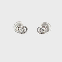 Load and play video in Gallery viewer, 18K Solid White Gold Design Diamond Stud Earrings D0.18 CT
