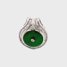 Load and play video in Gallery viewer, 18K Solid White Gold Diamond Jade Slider Pendant D0.35 CT
