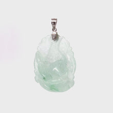 Load and play video in Gallery viewer, 14K Solid White Gold Jade Mouse Pendant 7.1 Grams
