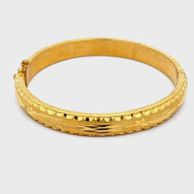 Load and play video in Gallery viewer, 24K Solid Yellow Gold Design Bangle 29.1 Grams
