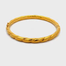 Load and play video in Gallery viewer, 24K Solid Yellow Gold Design Bangle 22.9 Grams
