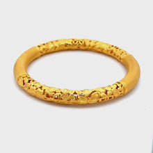 Load and play video in Gallery viewer, 24K Solid Yellow Gold Slide-In Butterfly Design Bangle 43.1 Grams
