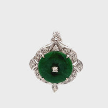 Load and play video in Gallery viewer, 18K Solid White Gold Diamond Jade Pendant D0.35 CT
