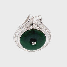 Load and play video in Gallery viewer, 18K Solid White Gold Diamond Jade Slider Pendant D0.69 CT
