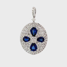 Load and play video in Gallery viewer, 18K White Gold Diamond Sapphire Pendant S2.47CT D1.75CT
