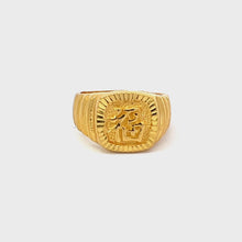 將影片載入圖庫檢視器並播放，24K Solid Yellow Gold Men Blessing Adjustable Ring Band 11.5 Grams
