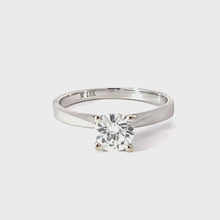 將影片載入圖庫檢視器並播放，18K Solid White Gold Solitaire Diamond Ring D0.71CT GIA SI1 G
