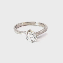 Load and play video in Gallery viewer, 18K Solid White Gold Solitaire Diamond Ring D0.70CT GIA SI1 F
