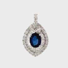 Load and play video in Gallery viewer, 18K White Gold Diamond Sapphire Pendant S2.07CT D1.52CT
