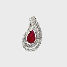 將影片載入圖庫檢視器並播放，18K White Gold Diamond Ruby Pendant R1.43CT D0.63CT
