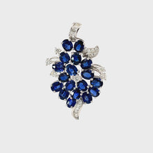 Load and play video in Gallery viewer, 18K White Gold Diamond Sapphire Pendant S5.61CT D0.45CT
