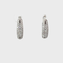 Load and play video in Gallery viewer, 18K Solid White Gold Diamond Hoop Earrings D0.66 CT
