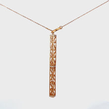 Load and play video in Gallery viewer, 18K Rose Gold Diamond Column Pendant with Adjustable Chain D0.44 CT
