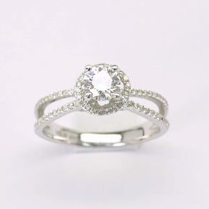 18K白金鑽石訂婚戒指