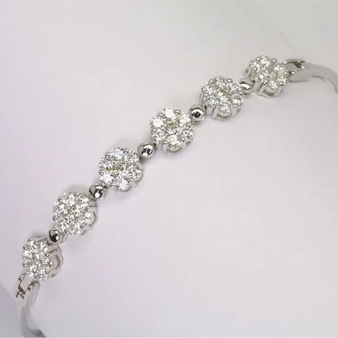18K White Gold Diamond Bracelet D2.25 CT
