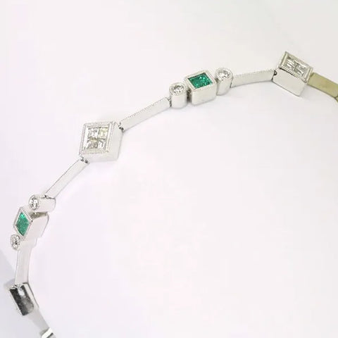 18K Diamond Emerald Bracelet