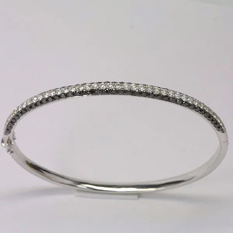 18K White Gold Diamond Bangle D2.89 CT