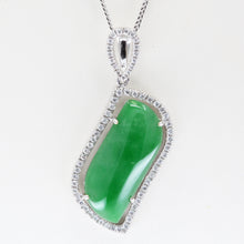 Load image into Gallery viewer, 18K White Gold Diamond Jade Pendant D0.40 CT
